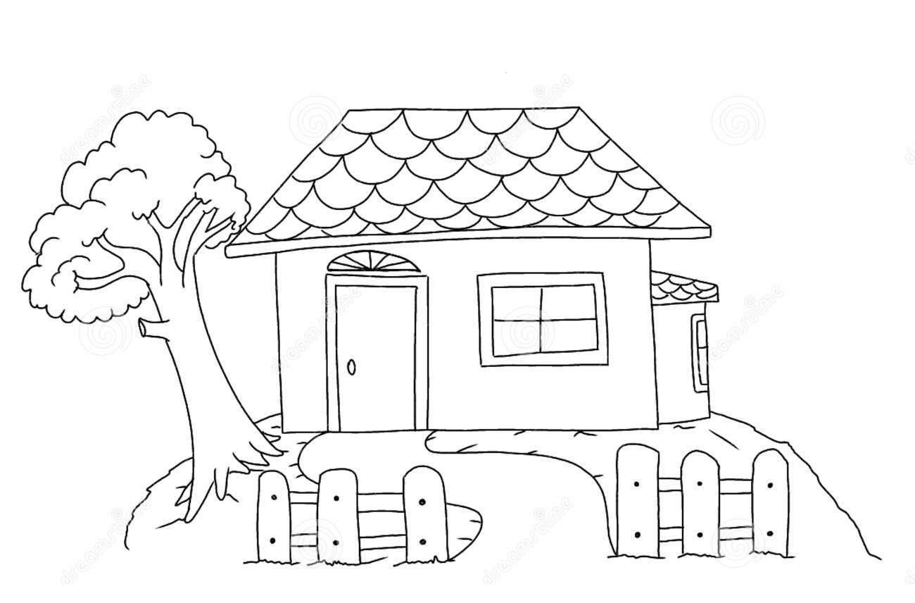 Candy house coloring page