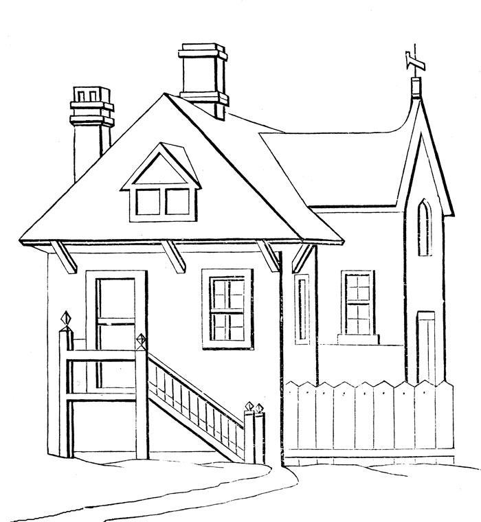 The most beautiful house coloring page