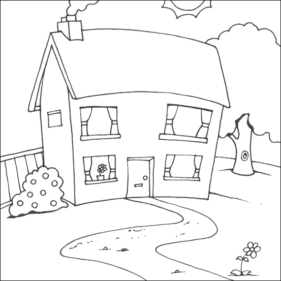 Beautiful house coloring page