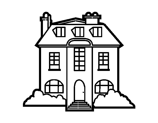 Beautiful house coloring page (2)