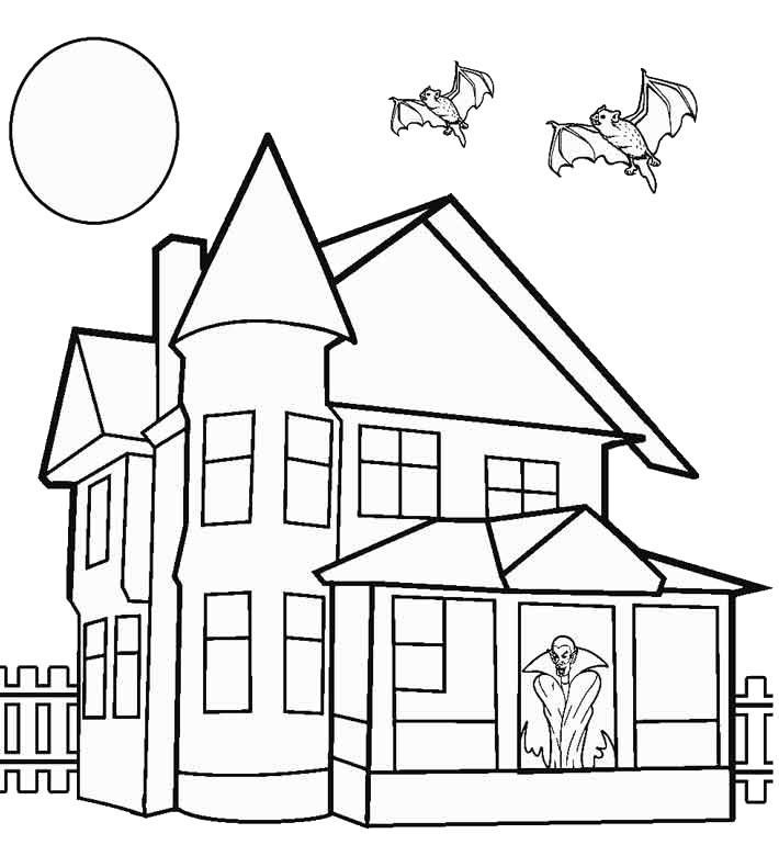 Family house coloring page