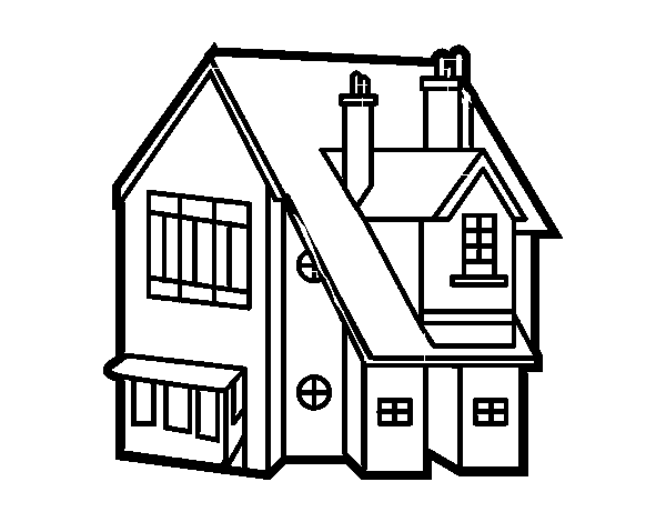 Beautiful house coloring page