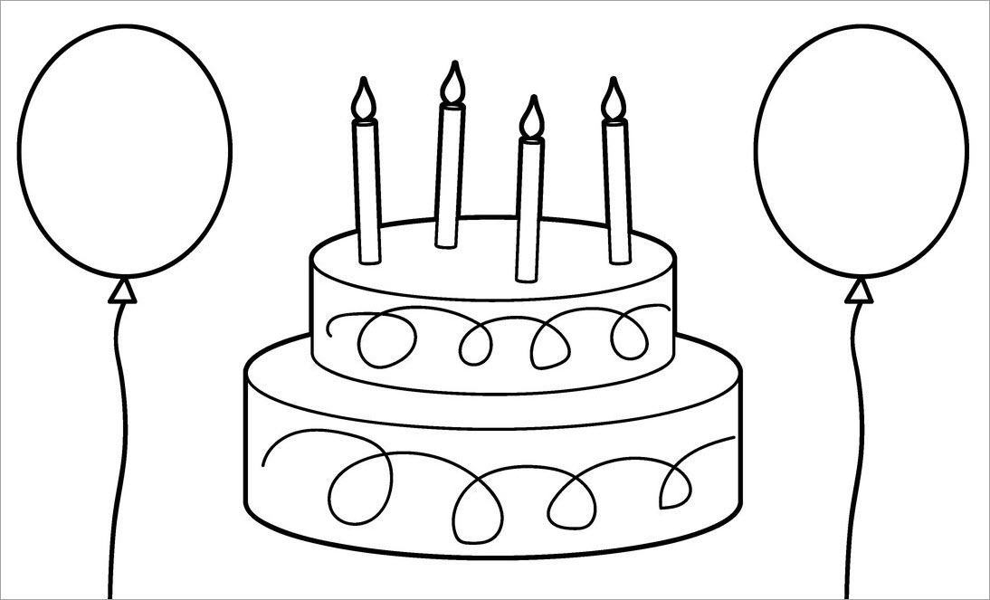 Beautiful birthday cake coloring book