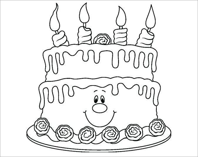 Coloring book for kids with birthday cake theme