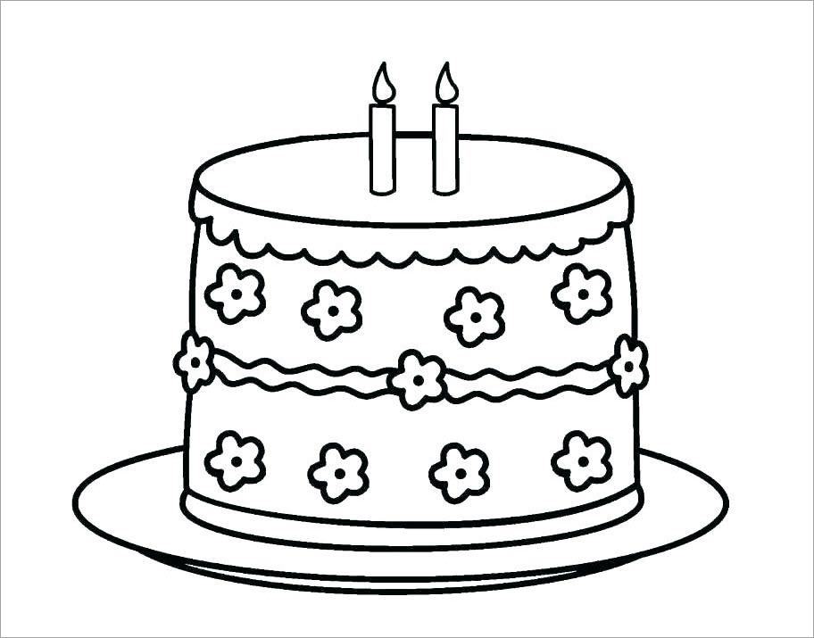 Beautiful birthday cake coloring book for kids