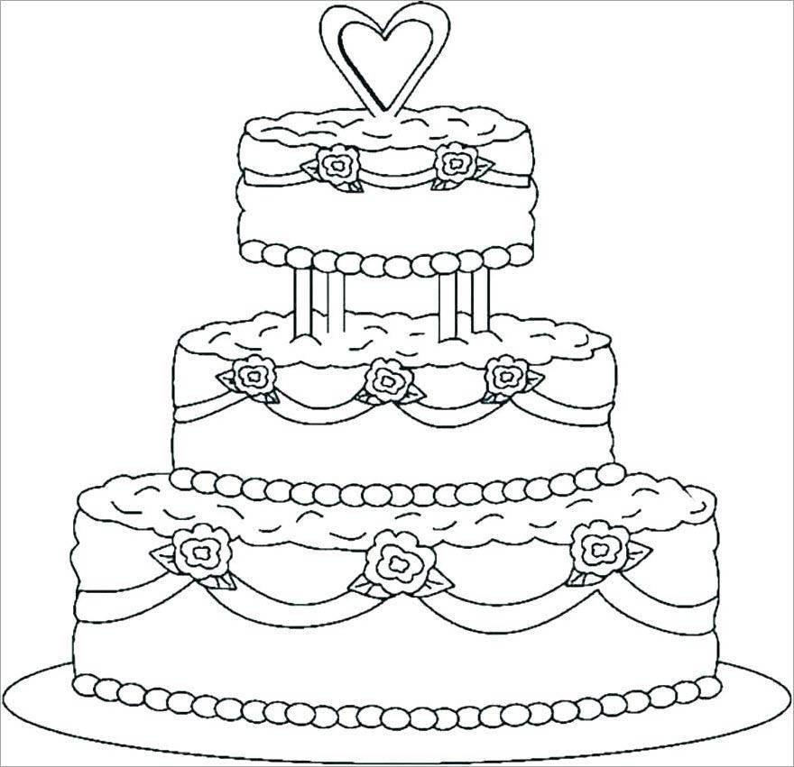 3 tier birthday cake coloring page
