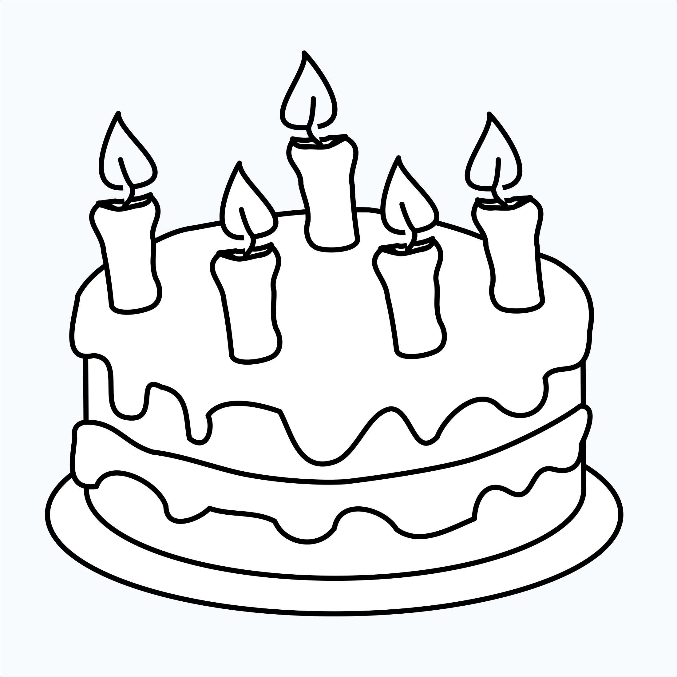 Birthday cake coloring page