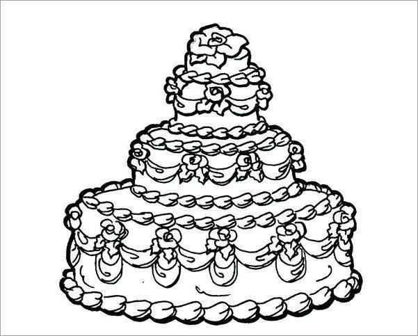 Coloring pictures for kids with birthday cake theme