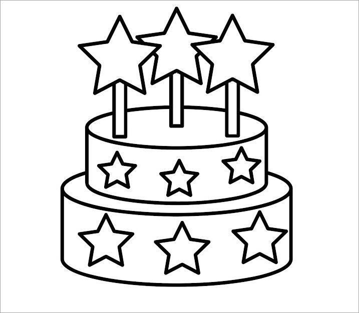 Coloring 2 tier birthday cake