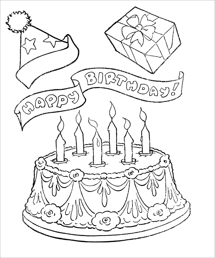 Coloring birthday cake