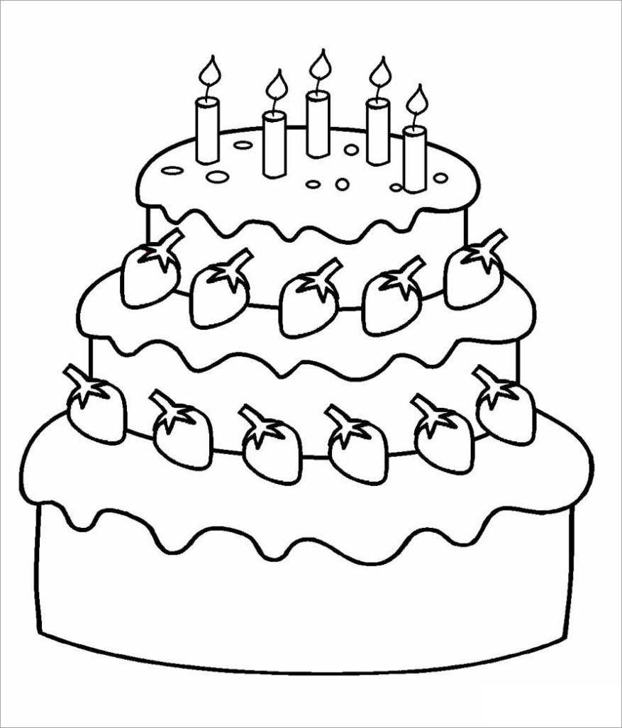 3 tier birthday cake coloring book