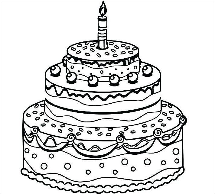 Beautiful birthday cake coloring book