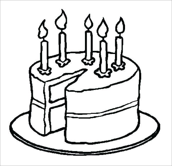 Coloring pictures for kids with birthday cake theme
