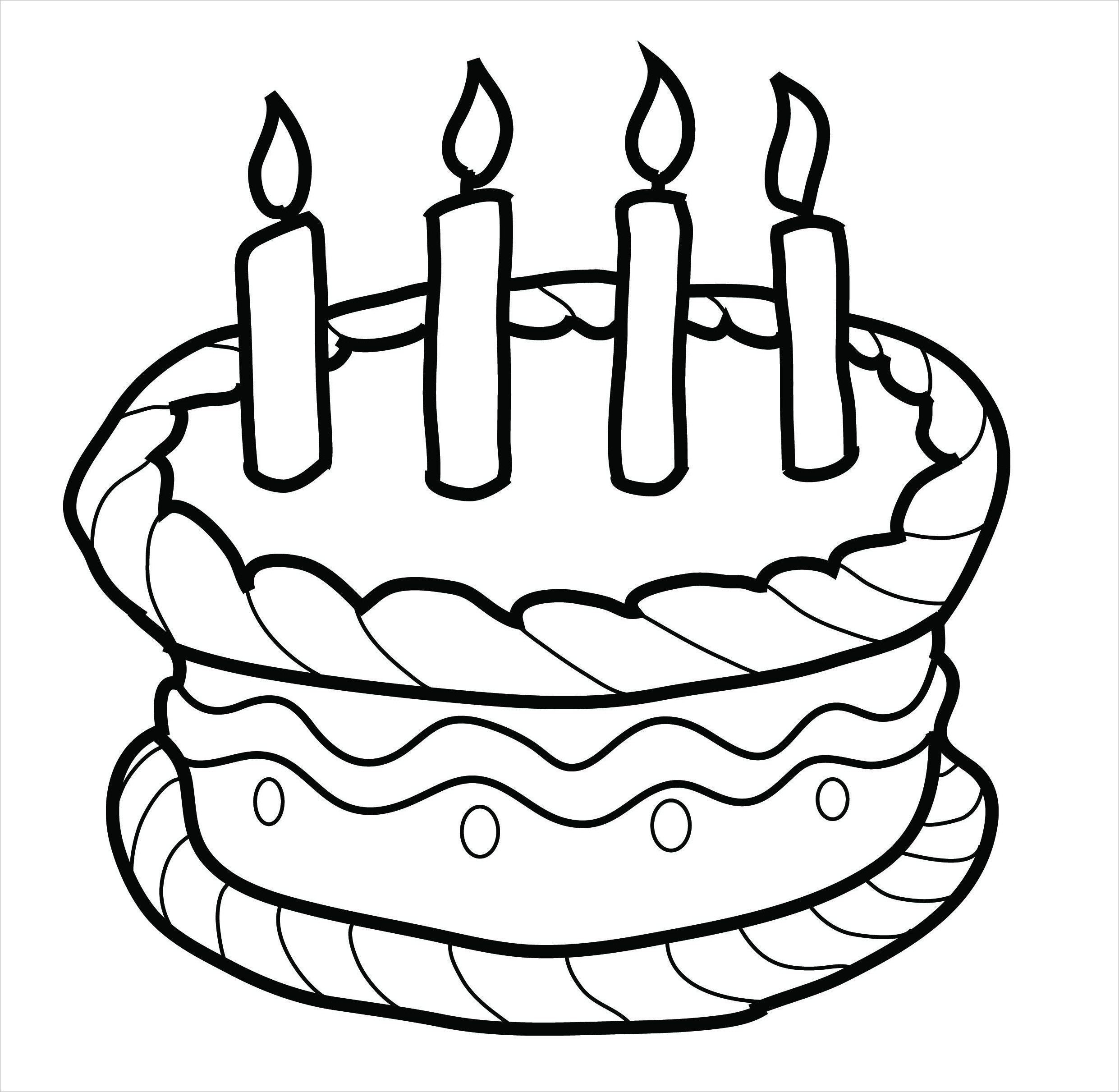 Birthday cake coloring page