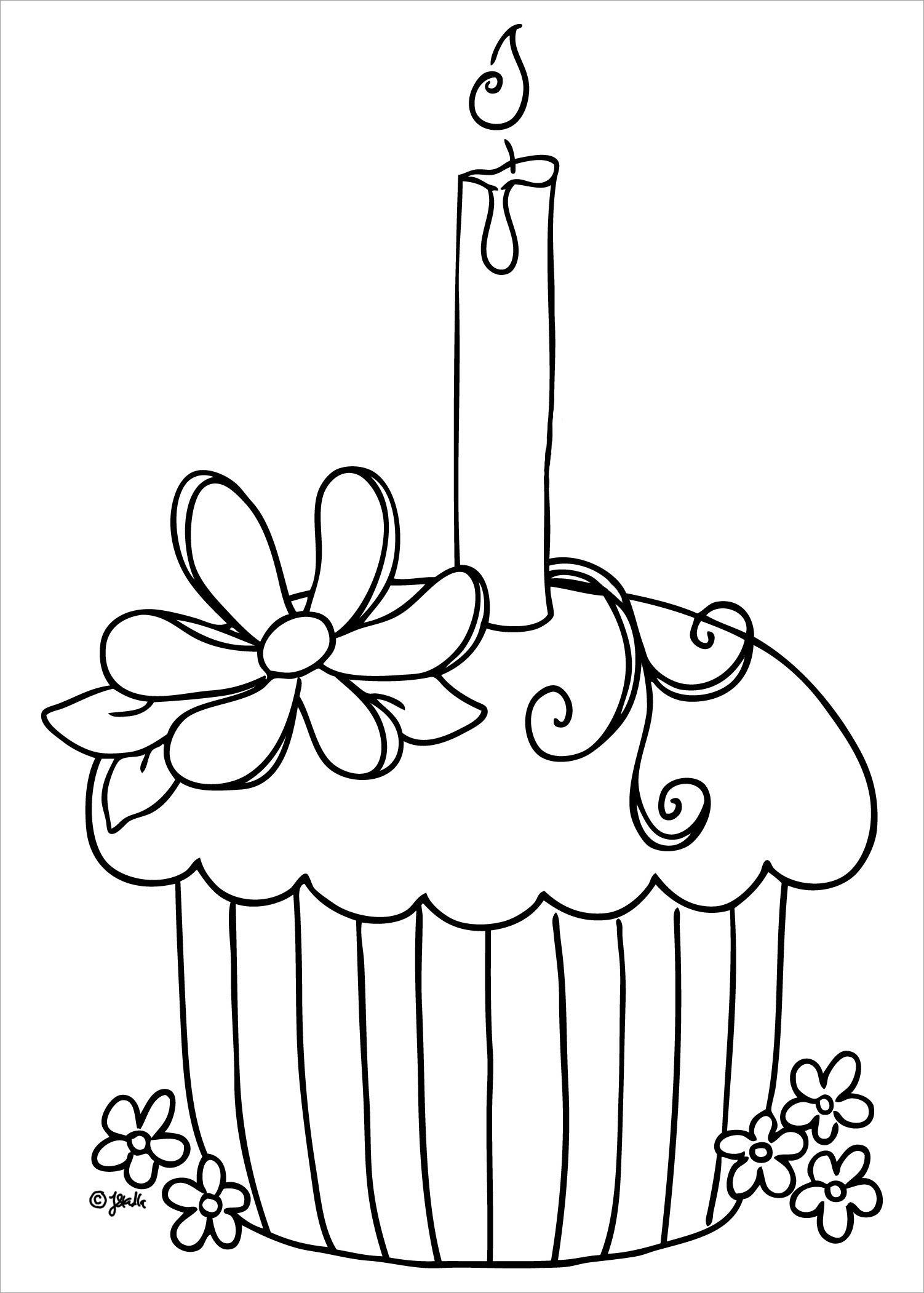 Beautiful birthday cake coloring pages for kids