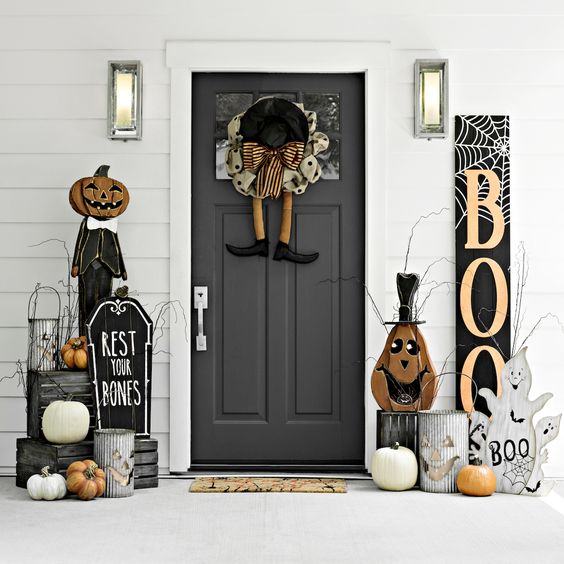 trang trí cửa halloween đẹp