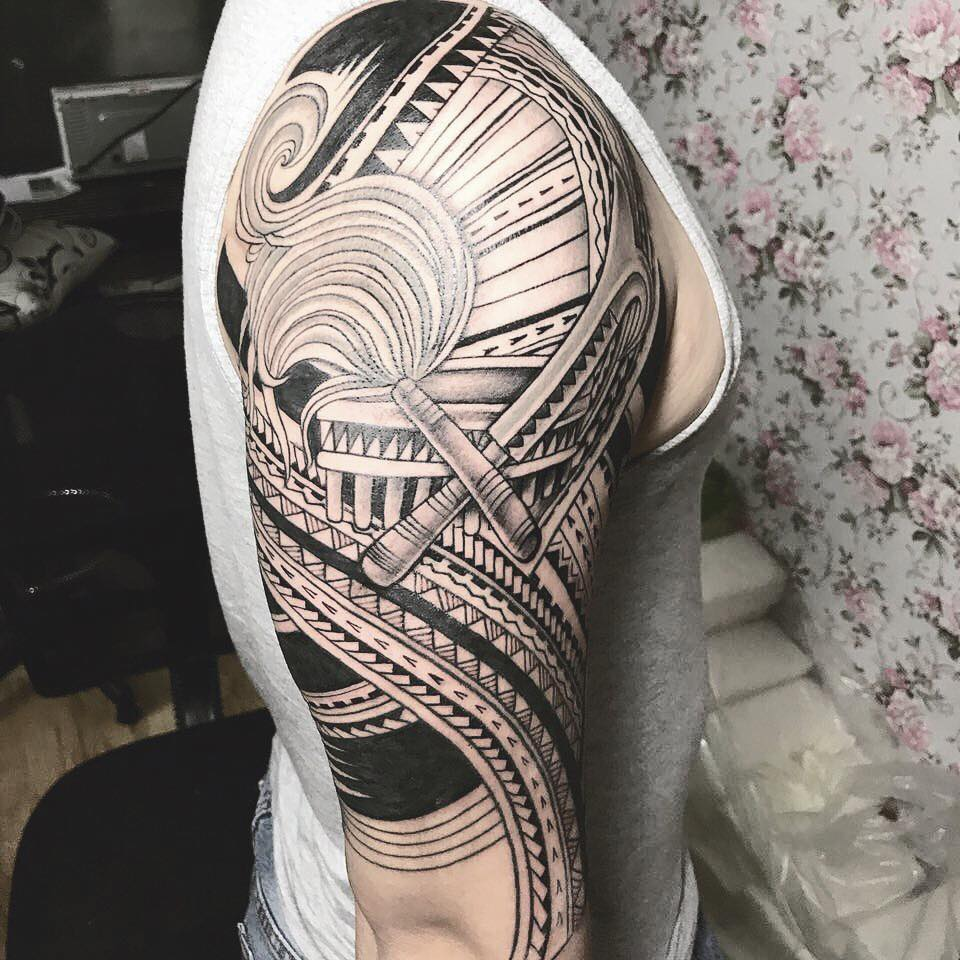 Hình xăm Maori đẹp trên cánh tay