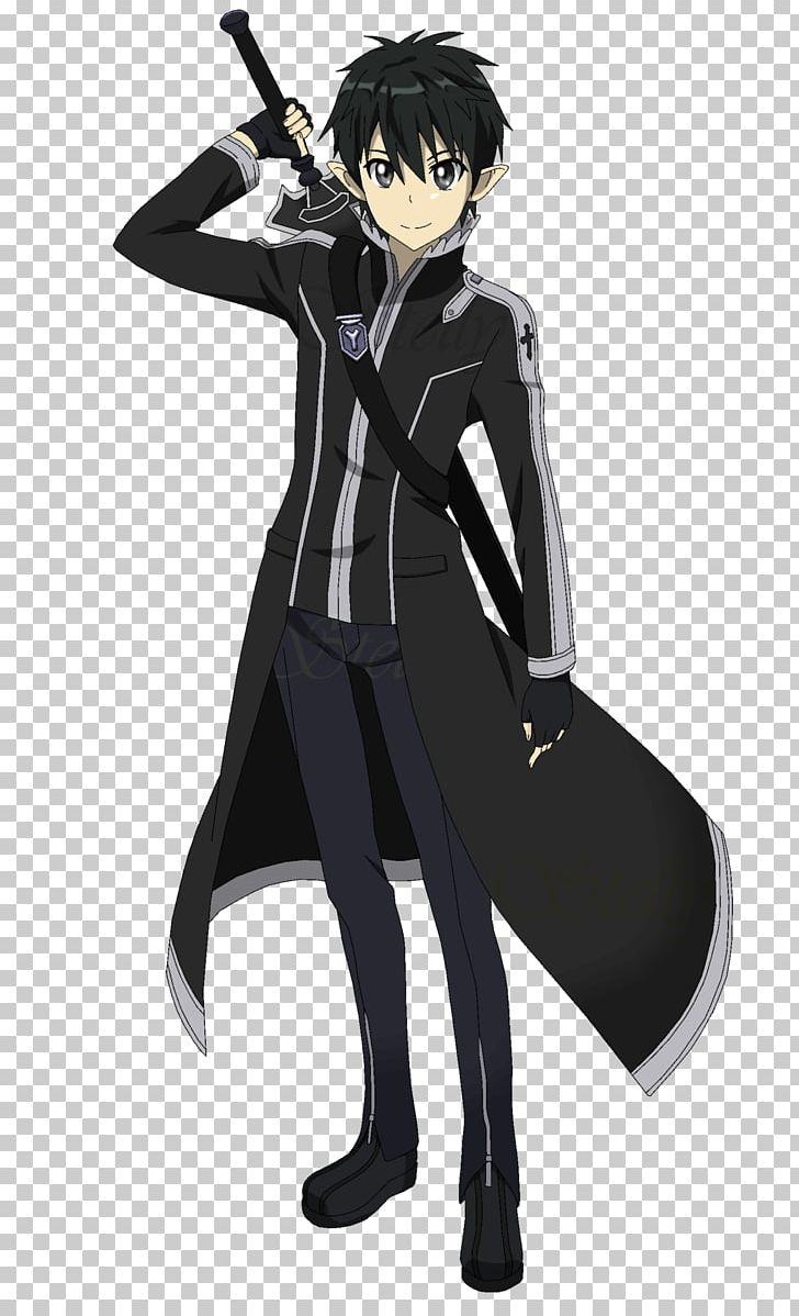 Kirito mặc áo choàng dài với thanh kiếm trên lưng