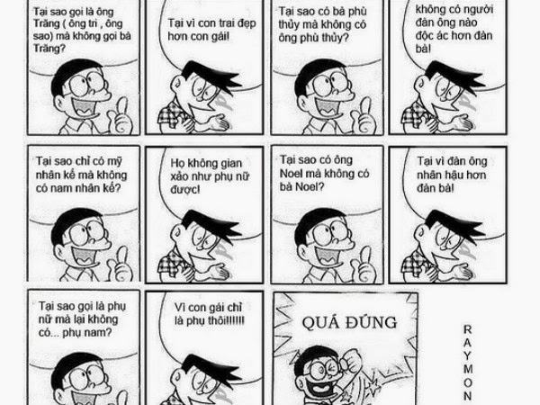 Ảnh Doraemon chế giễu triết lý trọng nam khinh nữ