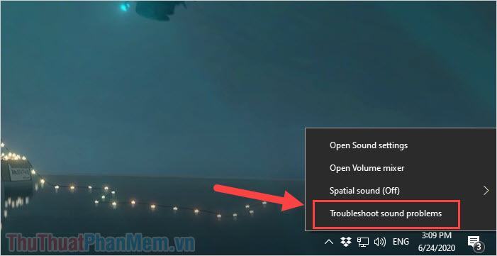 Nhấp chuột phải vào biểu tượng Loa và chọn Khắc phục sự cố âm thanh