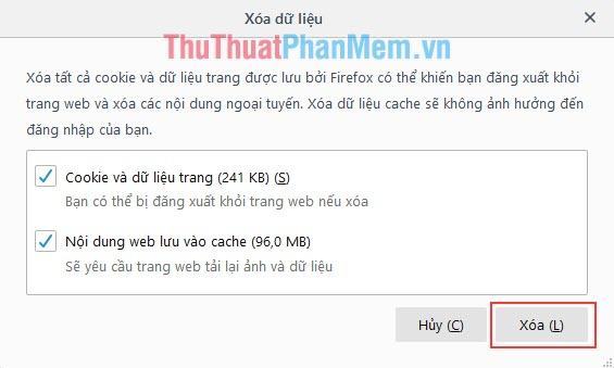 Chọn thông tin cần xóa và nhấn Delete