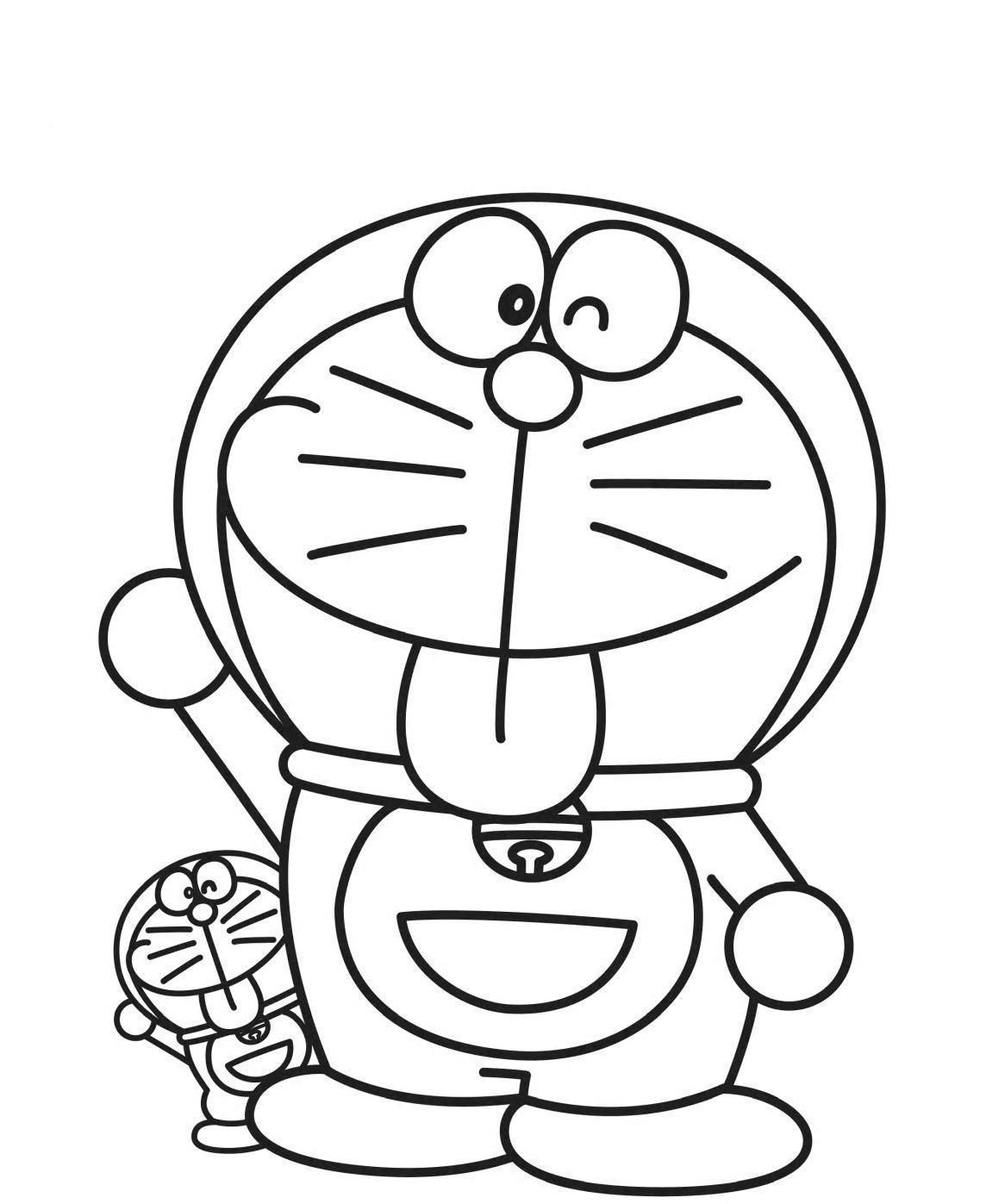 Tranh tô màu Doraemon dễ thương và đẹp mắt