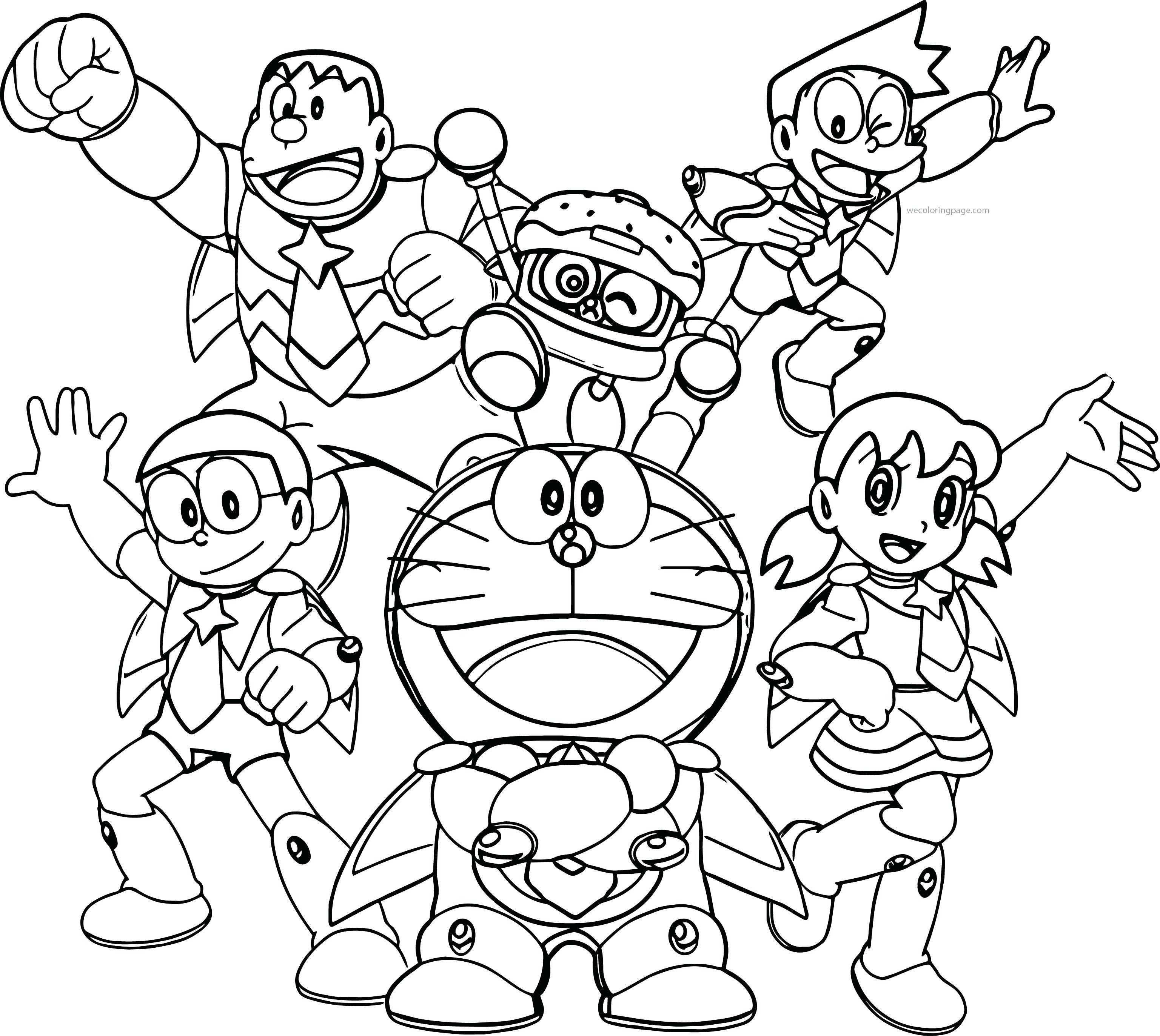 Tranh tô màu Doraemon và những người bạn