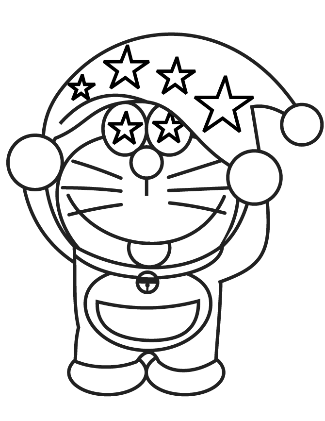 Tranh tô màu Doraemon đơn giản mà đẹp
