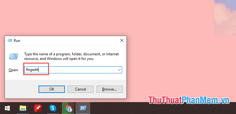 nhập regedit