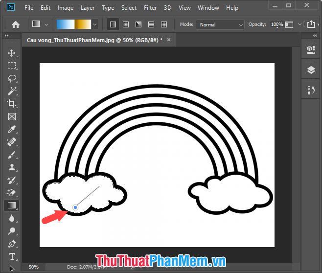 Cách sử dụng công cụ gradient để chuyển màu trong Photoshop