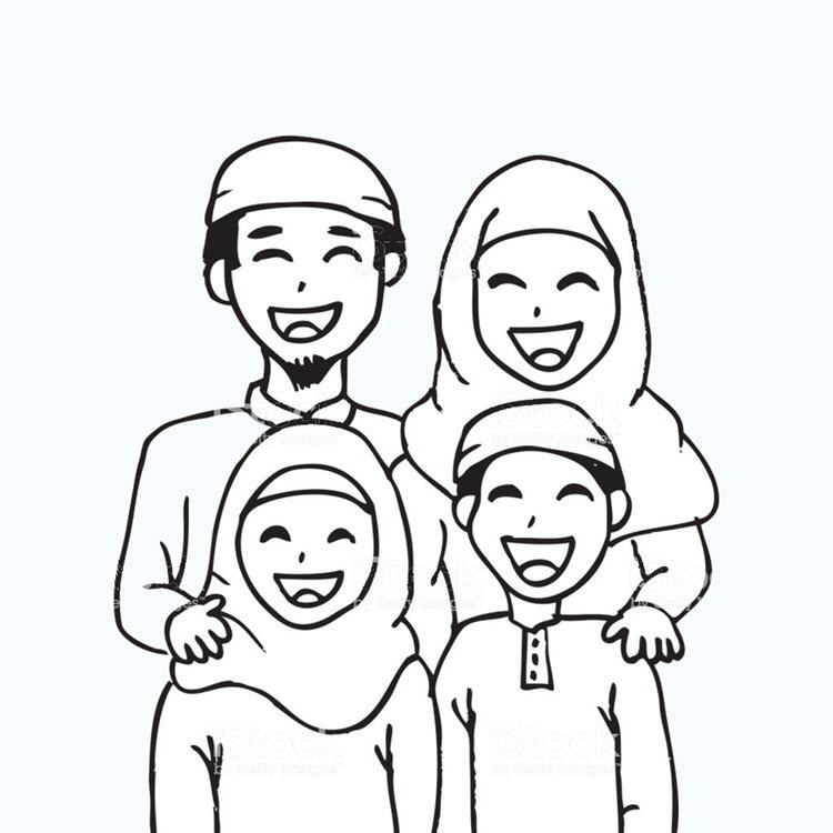 Sách tô màu gia đình Hồi giáo