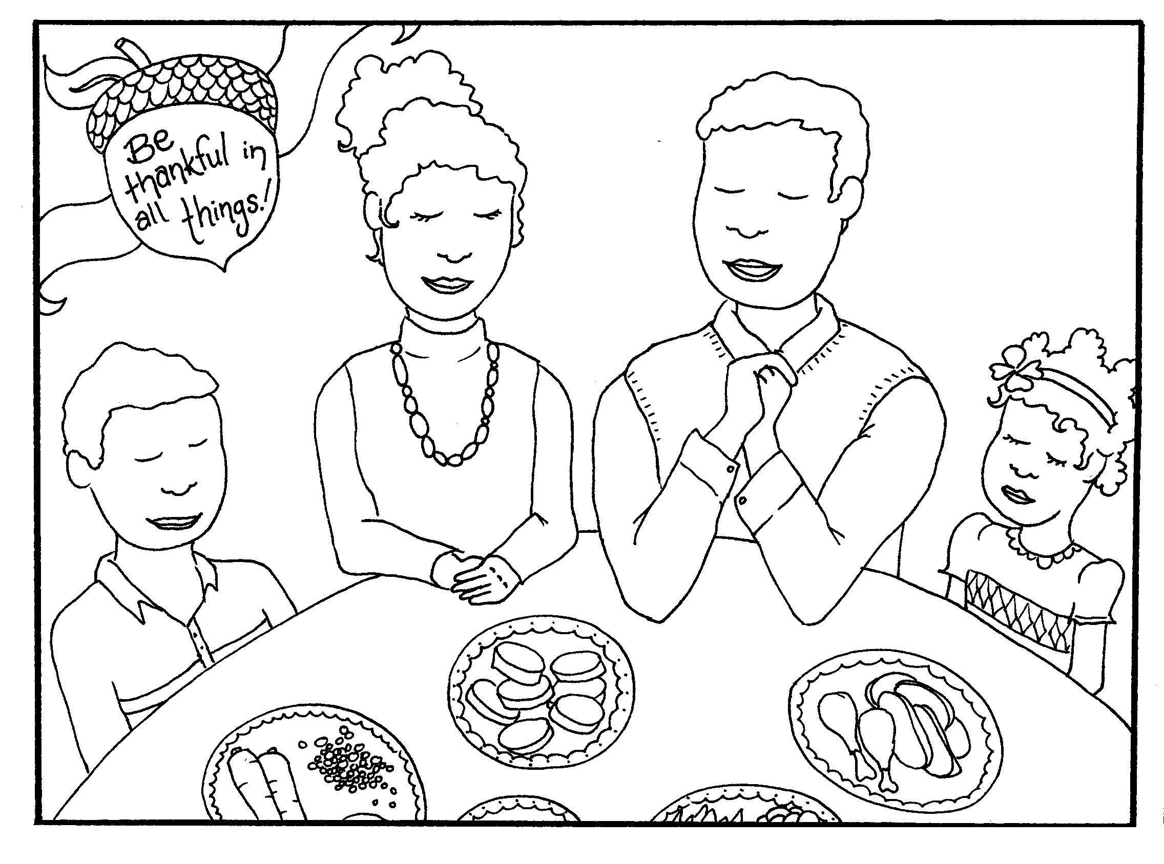 Tranh tô màu gia đình quây quần ăn cơm vui vẻ