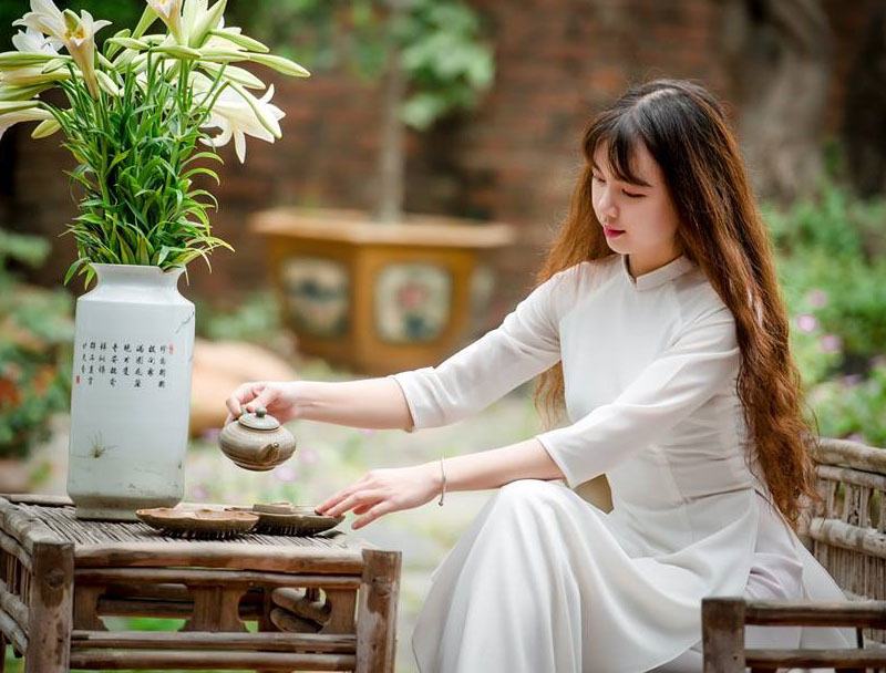 Hình ảnh tà áo dài truyền thống của quê hương Việt Nam