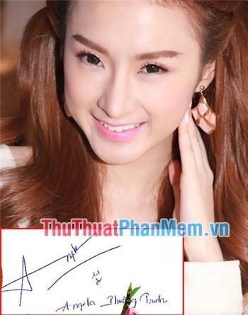Chữ ký của diễn viên Angela Phương Trinh