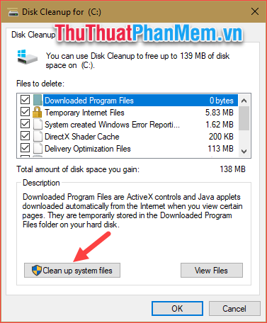 Chọn Dọn dẹp tệp hệ thống