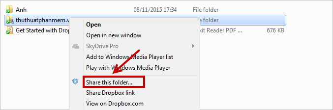 Chia sẻ thư mục này