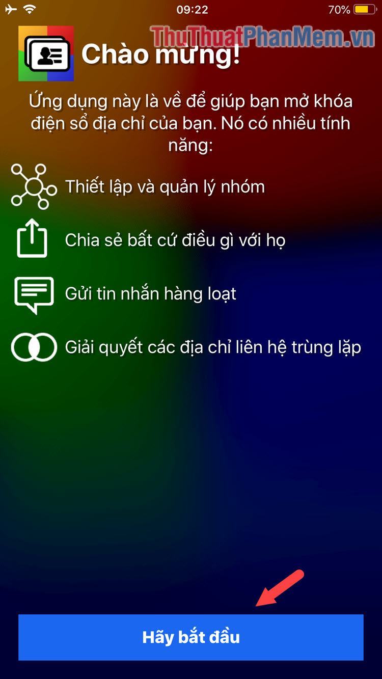 Nhấp vào Hãy bắt đầu