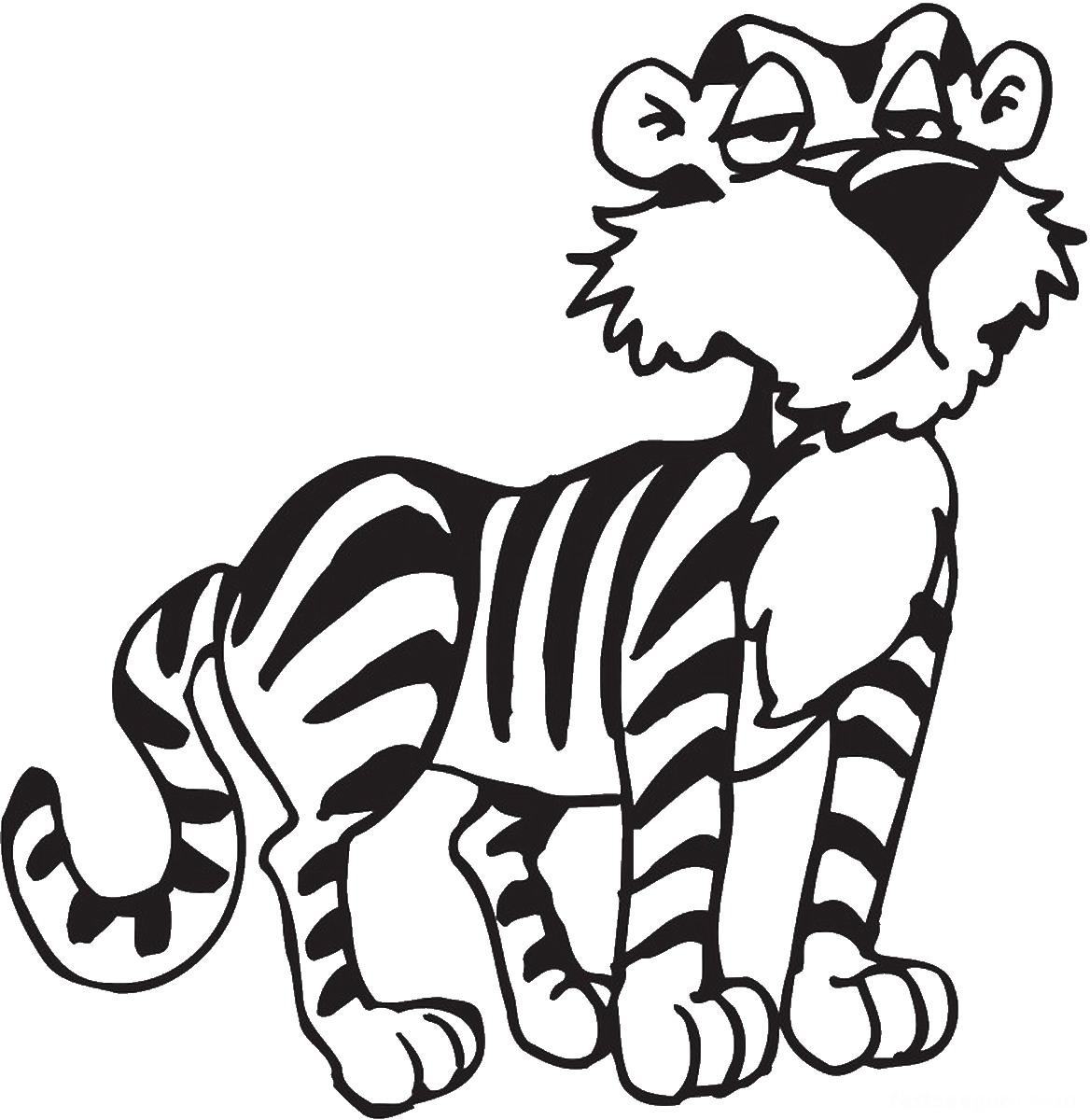 Tranh tô màu con hổ có vẻ mặt khinh khỉnh