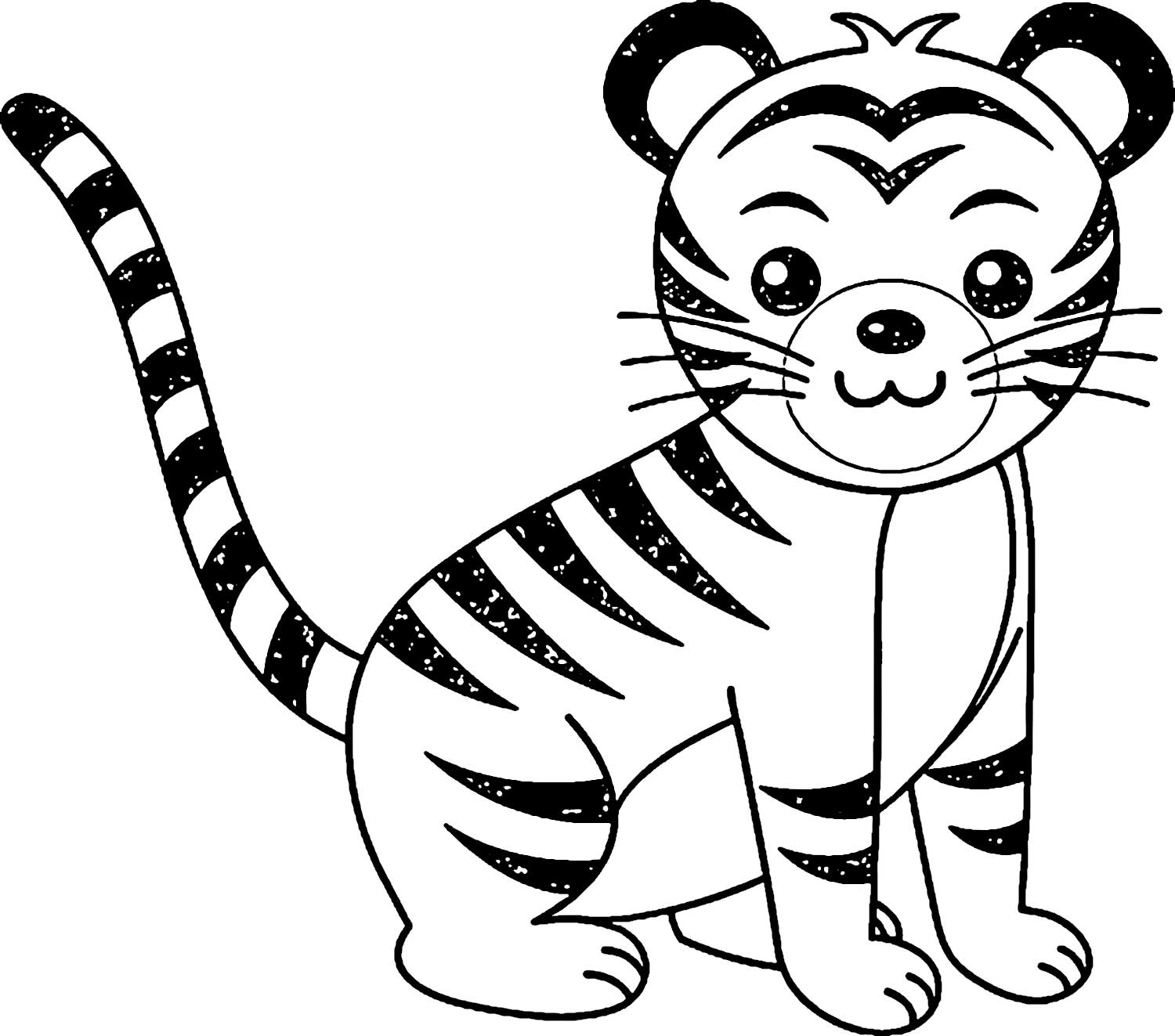 Tranh tô màu con hổ dễ thương