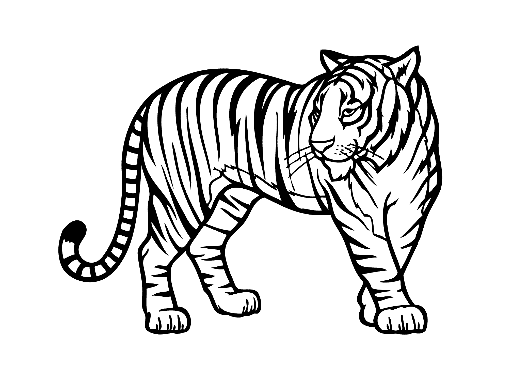 Tranh tô màu con hổ cực đẹp