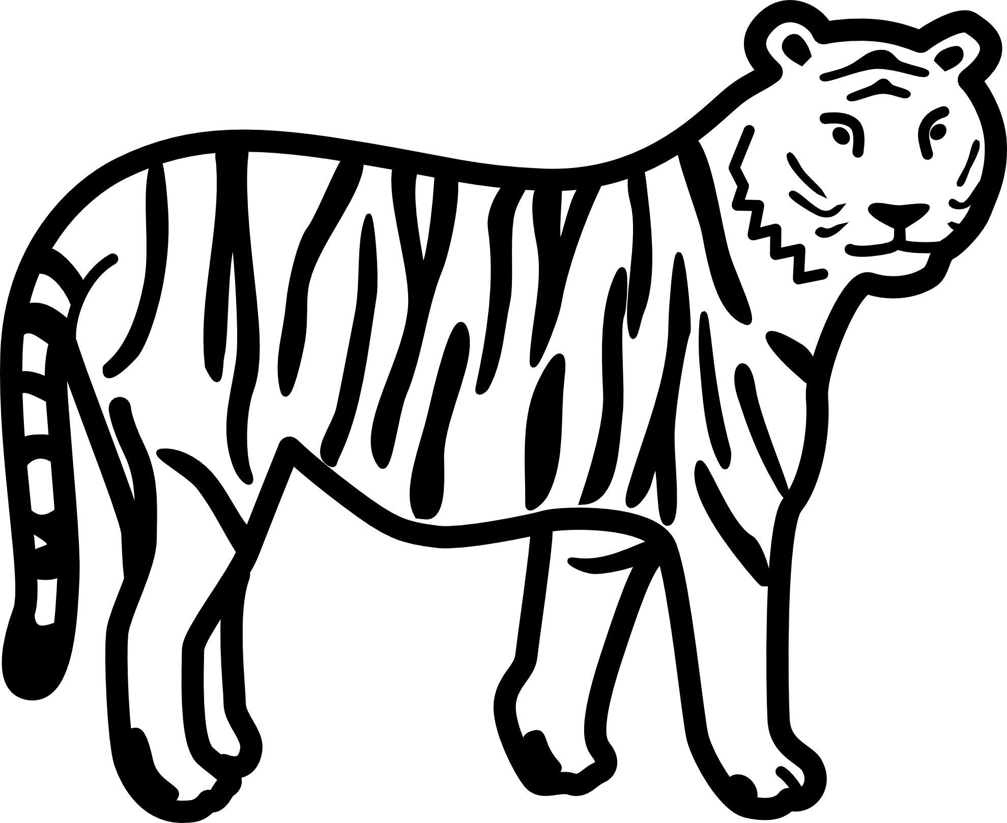 Tranh tô màu hai con hổ cực đẹp