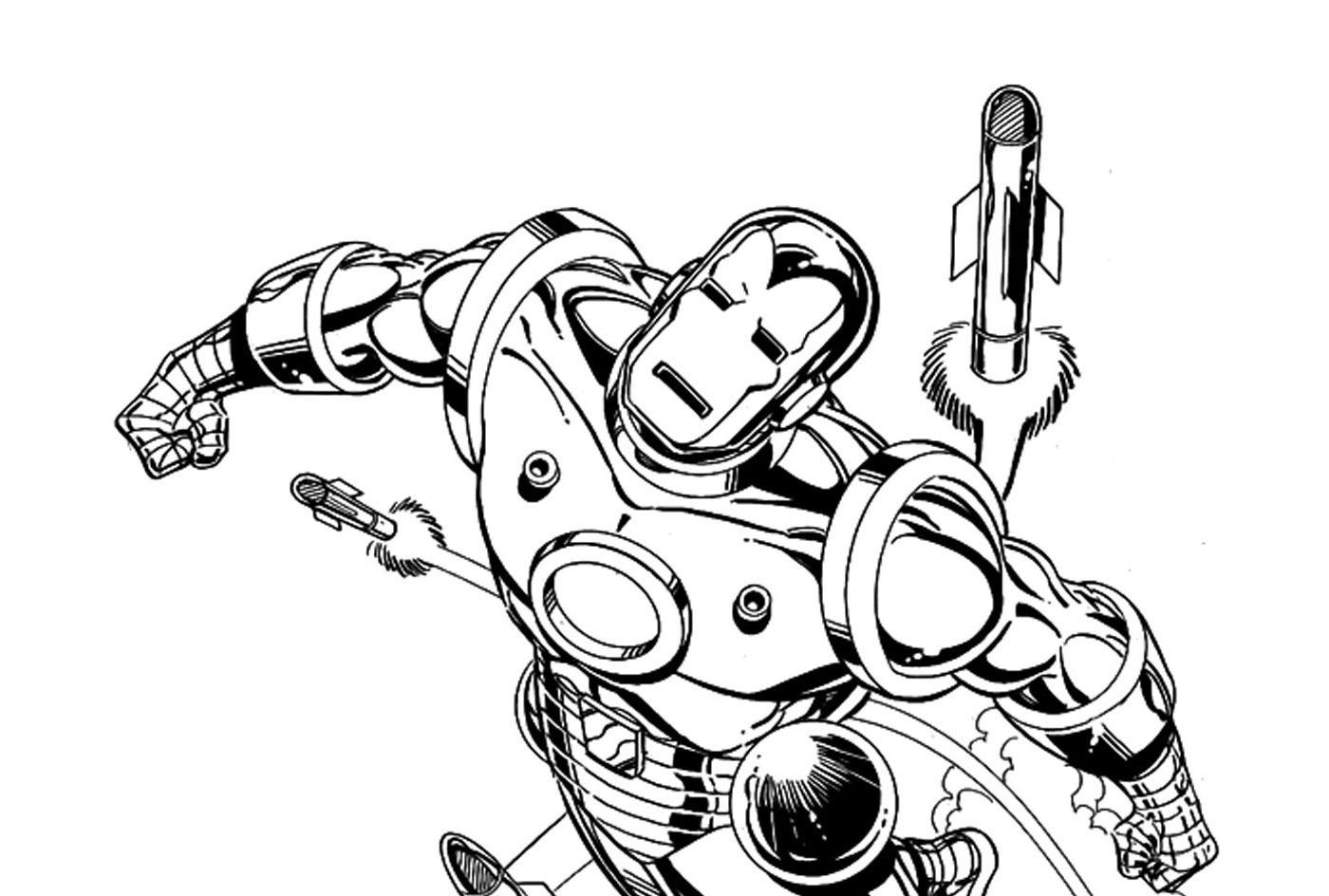 Trang tô màu người máy Iron Man