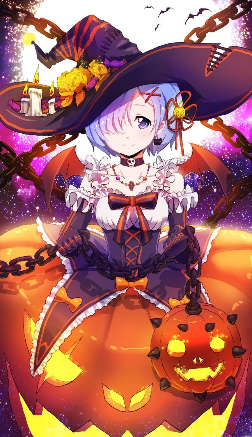 Hình ảnh halloween cô gái anime