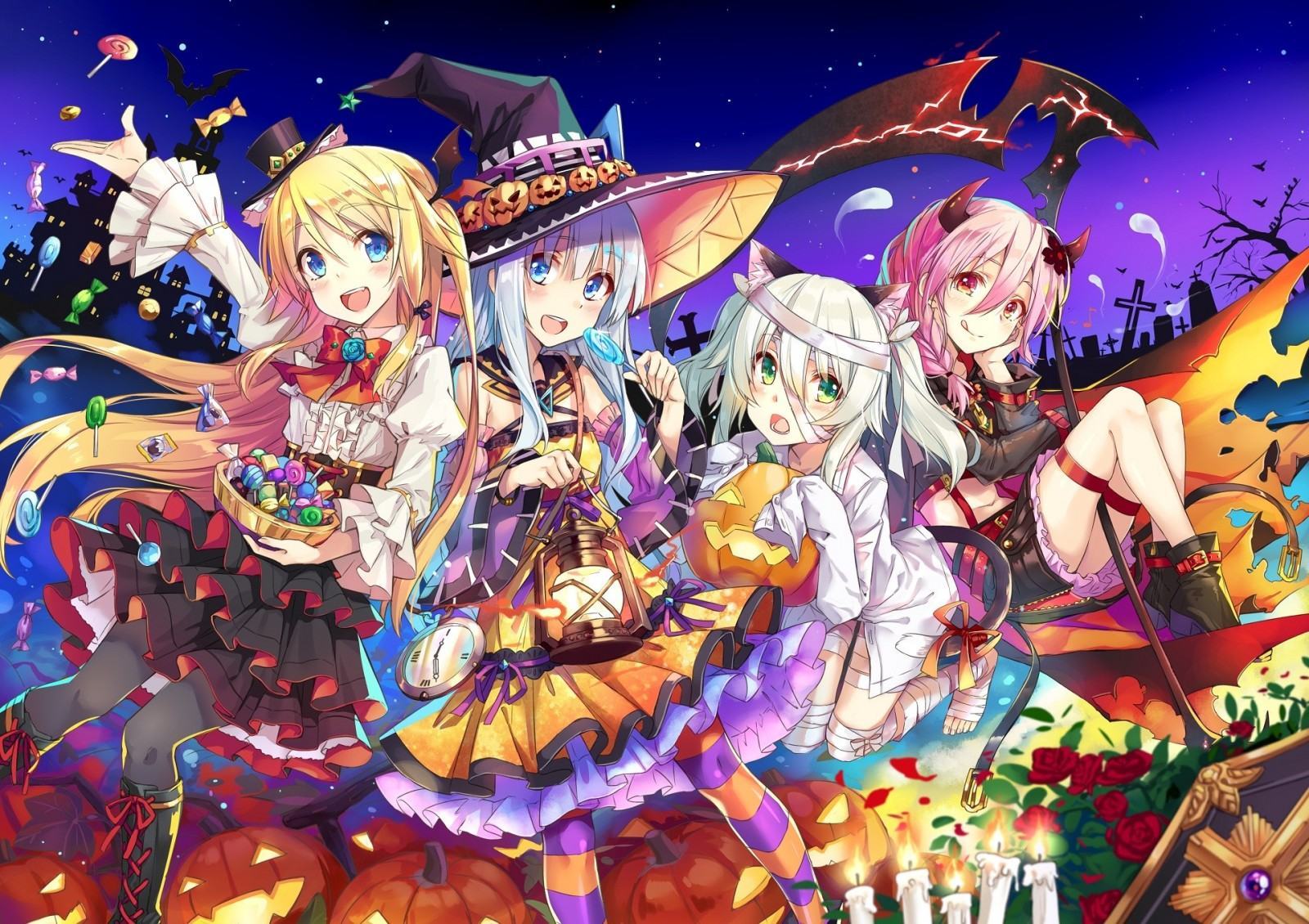 Hình ảnh cô gái anime Halloween