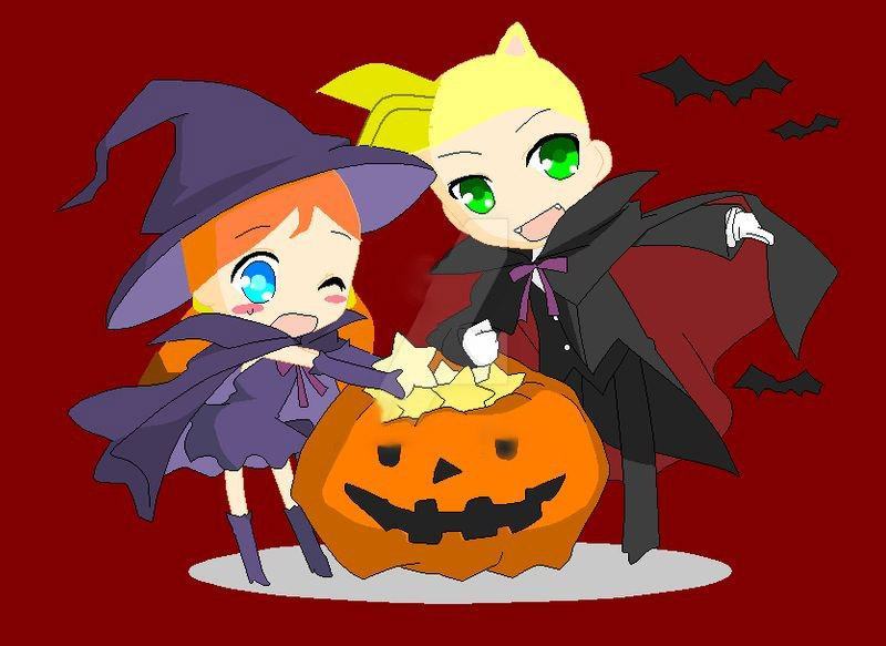 Vẽ anime chibi Halloween