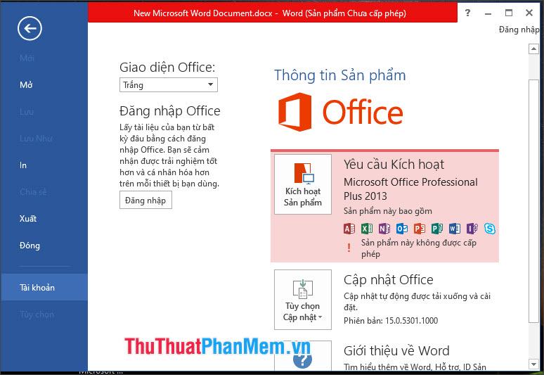 Bạn mở một ứng dụng bất kỳ như Word, Excel... để kiểm tra và kích hoạt