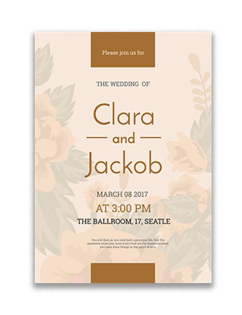 Beautiful and simple wedding card template photo