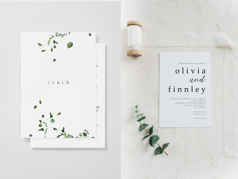 Beautiful and simple wedding card template