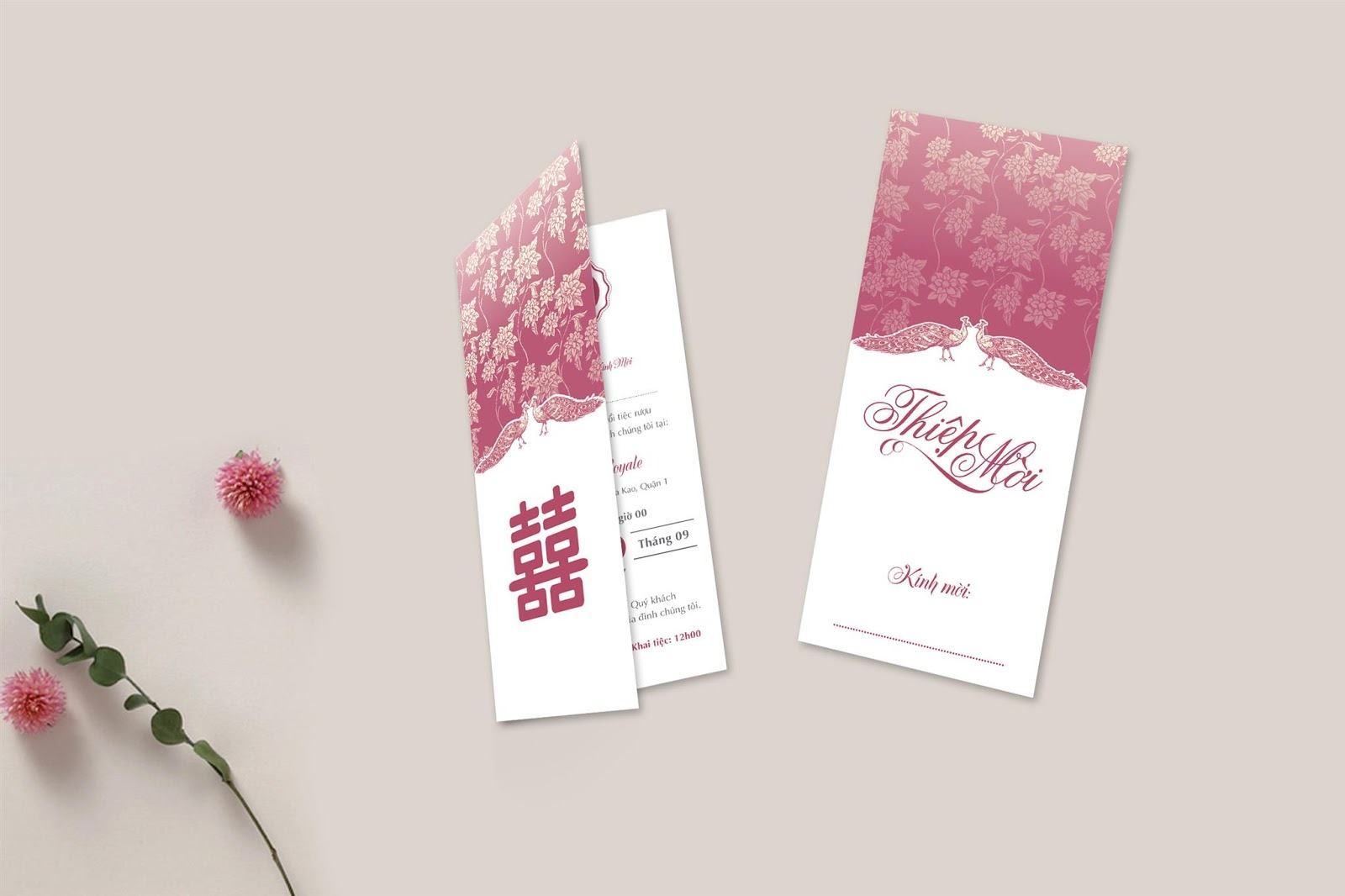 Beautiful wedding invitation card template