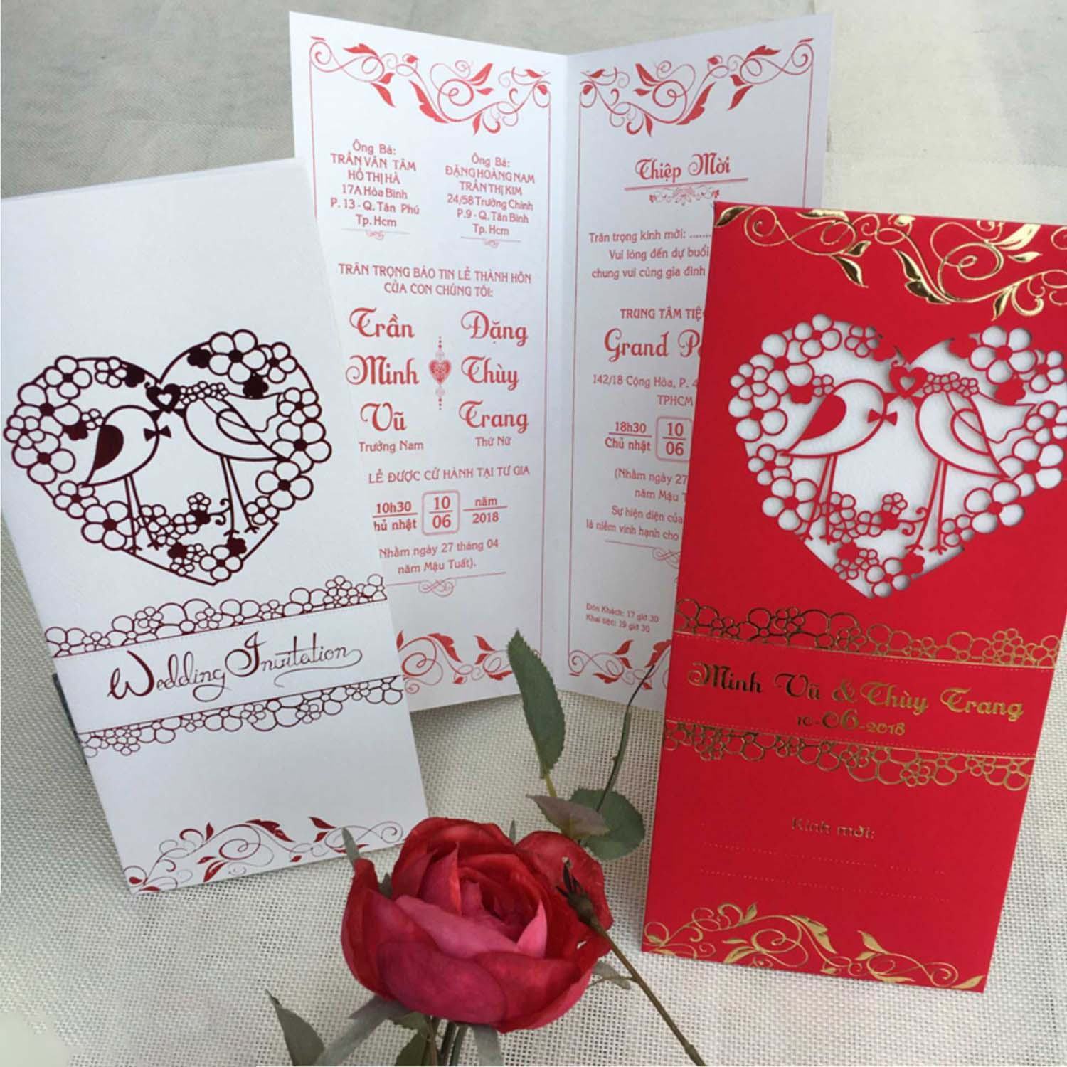 Beautiful long wedding card template